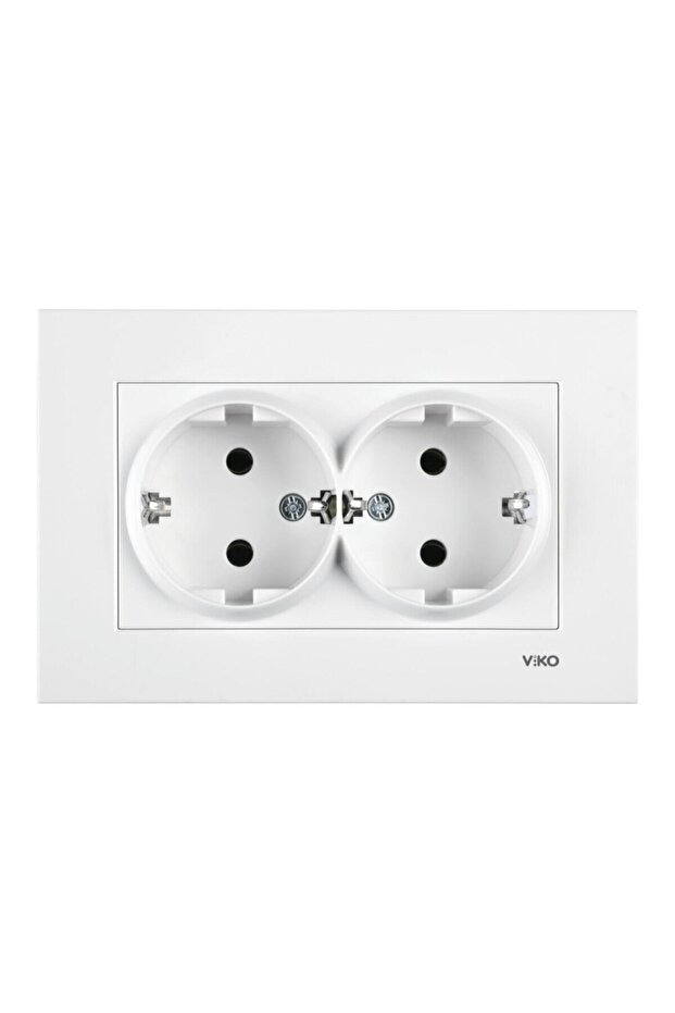 Karre Beyaz Double Grounded Socket - 1
