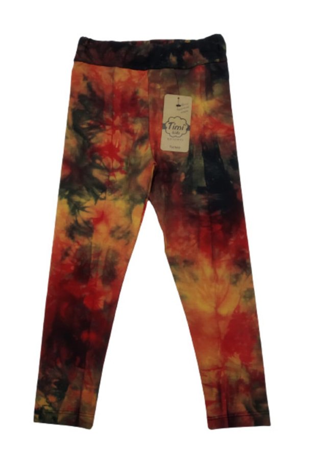 Girl's Red Unprinted Original Batik Seasonal Long Tights