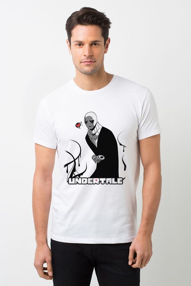 Undertale Skull Sans Os Printed White Men's Knitted Tshirt