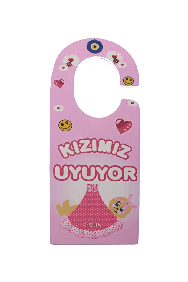 Kızımız Uyuyor Yazılı Kapı Süsü - 1