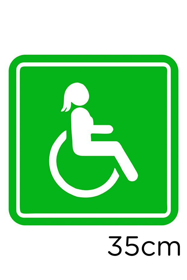 Disabled Car And Disabled Men's Car Sign Sticker 35cm - Green