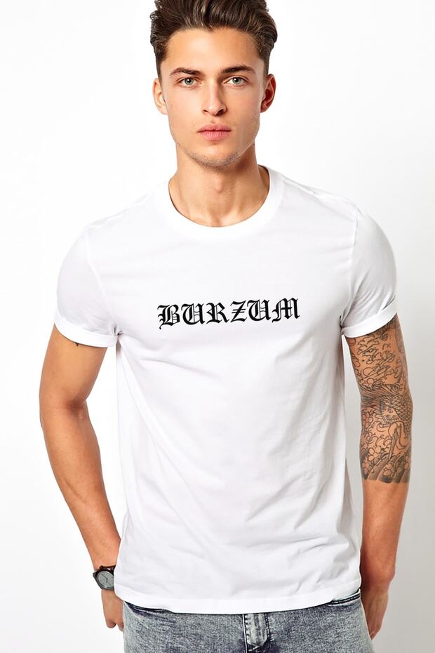 Car M Power Printed White Men's Knitted Tshirt