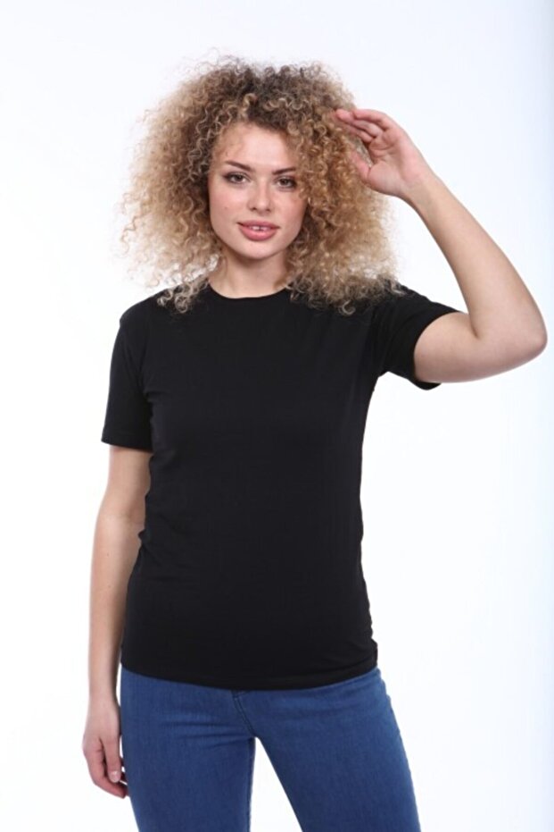Women's Black Slim Fit T-Shirt