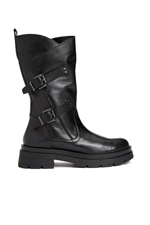 Siyah Kadın Deri Bot - 1