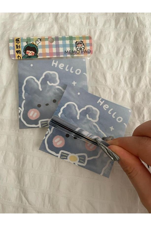 Hello Sky Rabbit Memo Pad Kare Not Defteri - 3