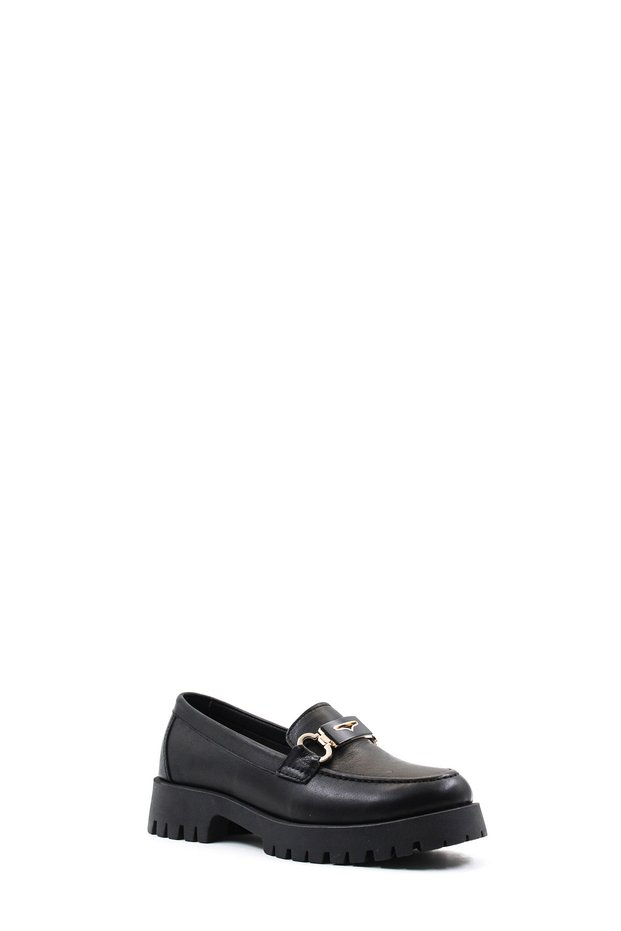 Tugerdi Leather Black Light Sole Buckle Style Women's Casual Shoes TG0958126121265