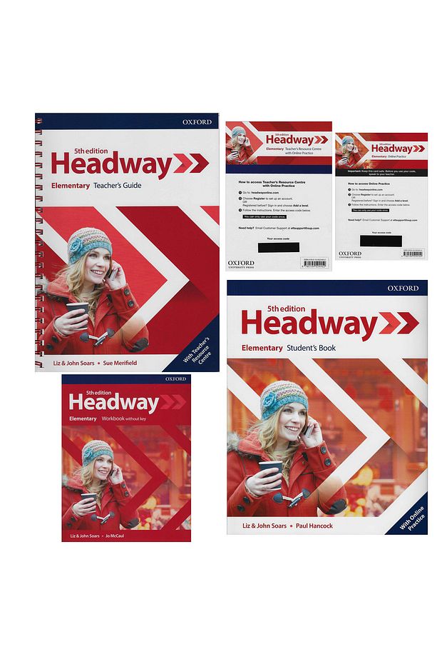Headway Elementary Teachers Book + Students Book + Workbook + 2 Adet Kod (Online Practice Code ) - 1