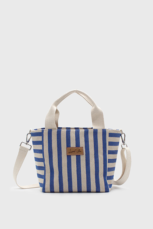 Women's Striped Mini Linen Tote Bag