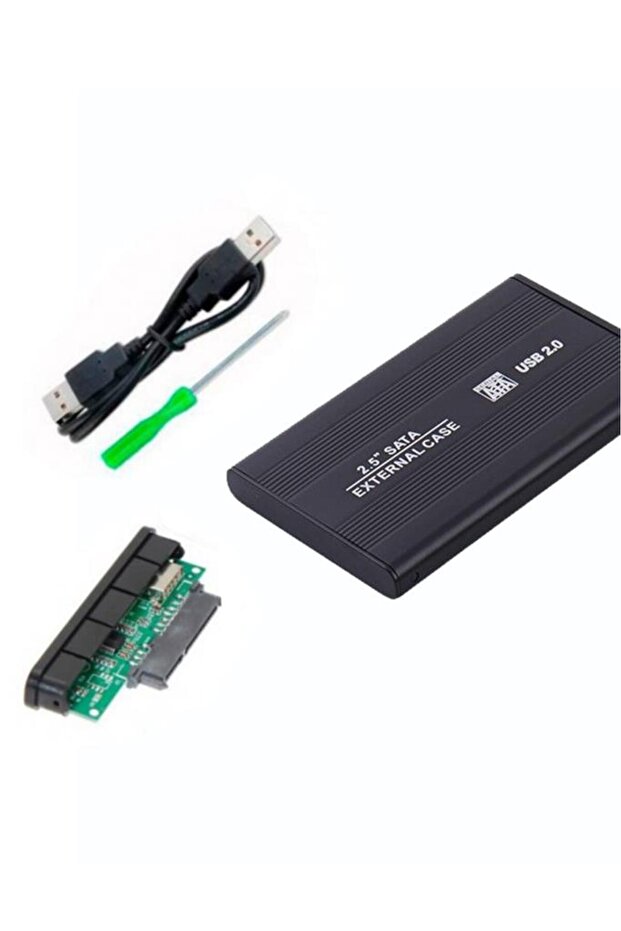 Faween 25111 Hdd Box صندوق القرص الصلب 2.5 بوصة Sata Ssd Usb 2.0 صندوق خارجي أسود