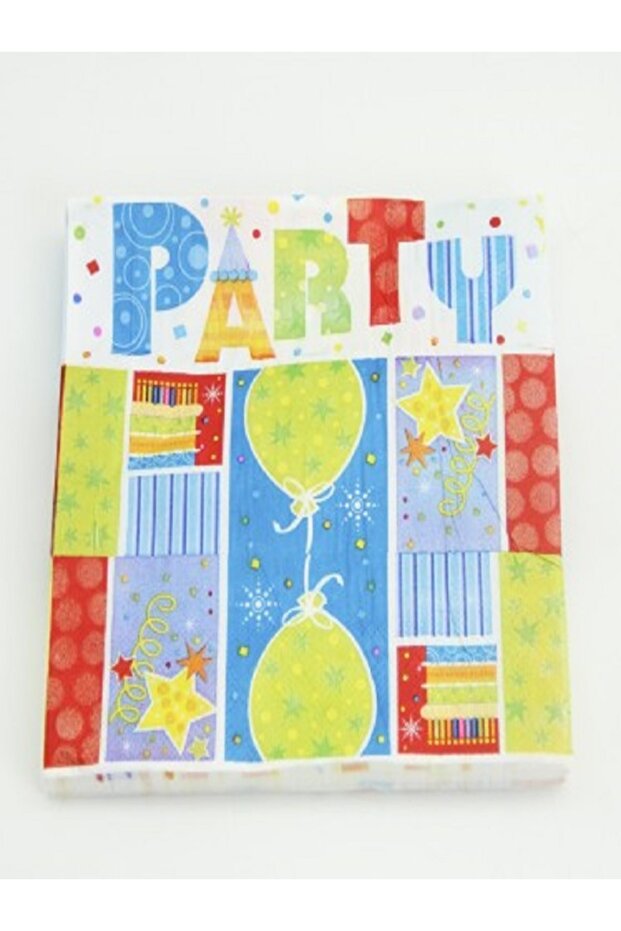 20 Pcs COLORFUL ORnate DOUBLE FOLDED NAPKIN WITH PARTY WRITTEN
