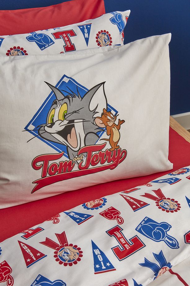 Tom ve Jerry Time To Shool %100 Pamuk Tek Kişilik Nevresim Takımı - 8