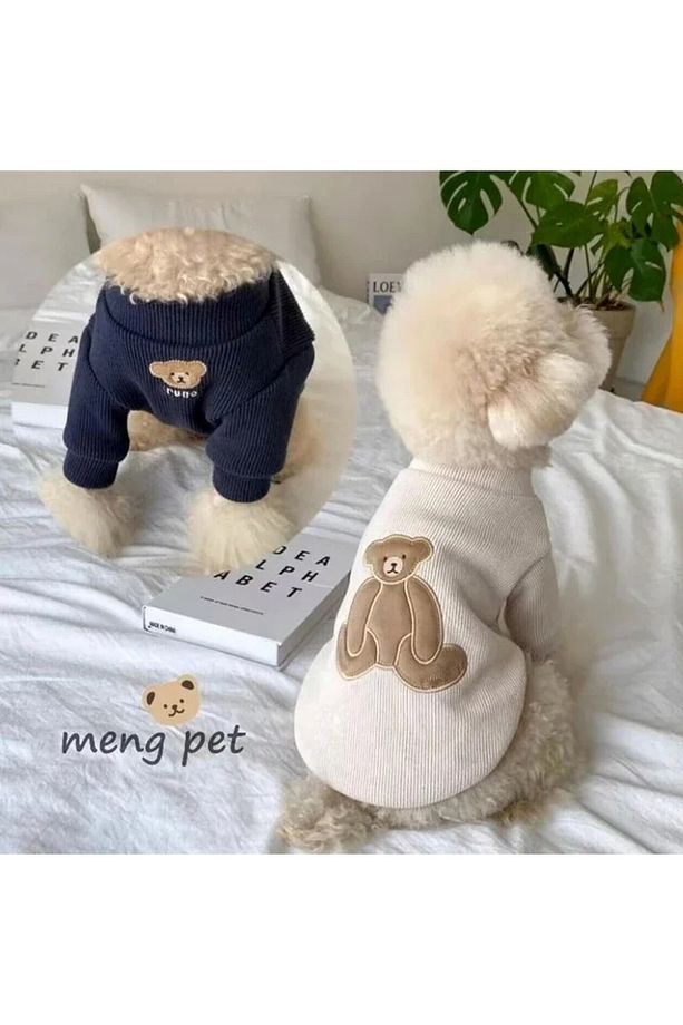 Köpek Giysileri Kış Teddy Alt Köpek Gömlek Yavru Bira Örme Iki Bacaklı Giysi Pomeranian Köpek - 2