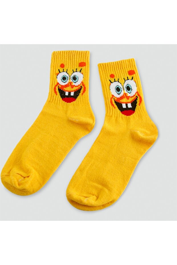 School character colorful socks with garfield pink panther sponge bob polyester pattern, suitable for 37-41