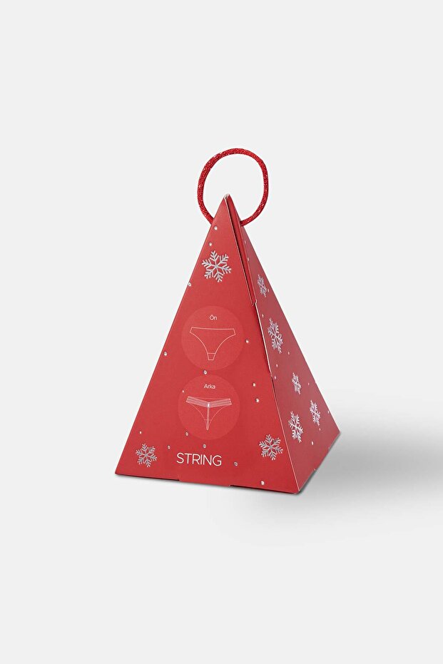 Kırmızı Dantelli Strıng Külot - 7