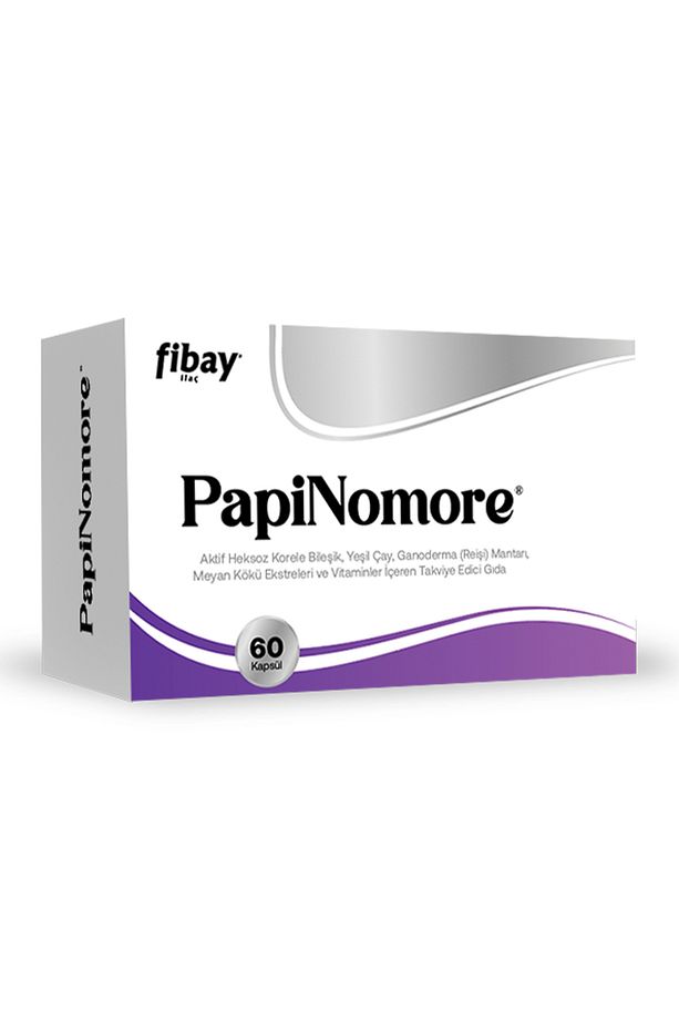 Papinomore 60 Kapsül (AKTİVE HEKSOZ KORELE BİLEŞİK, GANODERMA, YEŞİL ÇAY EKSTRESİ) - 1