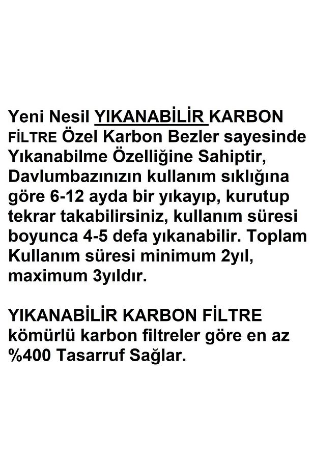 ADE 606 G (8896161100) Davlumbaz için YIKANABİLİR Karbon Filtre 2-3 YIL Kullanılmaktadır - 2