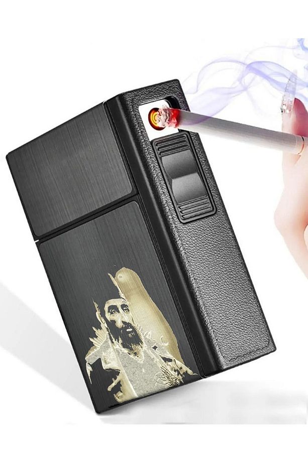 Usb Şarjlı Abdülhamit Elektronik Çakmak Taşınabilir Sigara Paketi Muhafaza Kutusu Kişiye Özel - 1