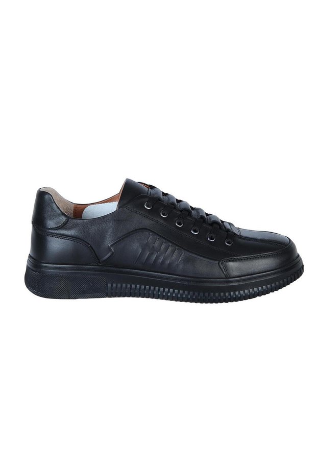 8790-1 Black Antique 100% Leather Winter Men's Casual Shoes