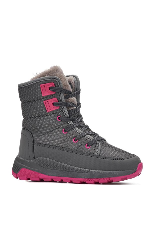 Snow Boots Winter Furry Zippered Lace Up Thick Sole Children's Snow Boots