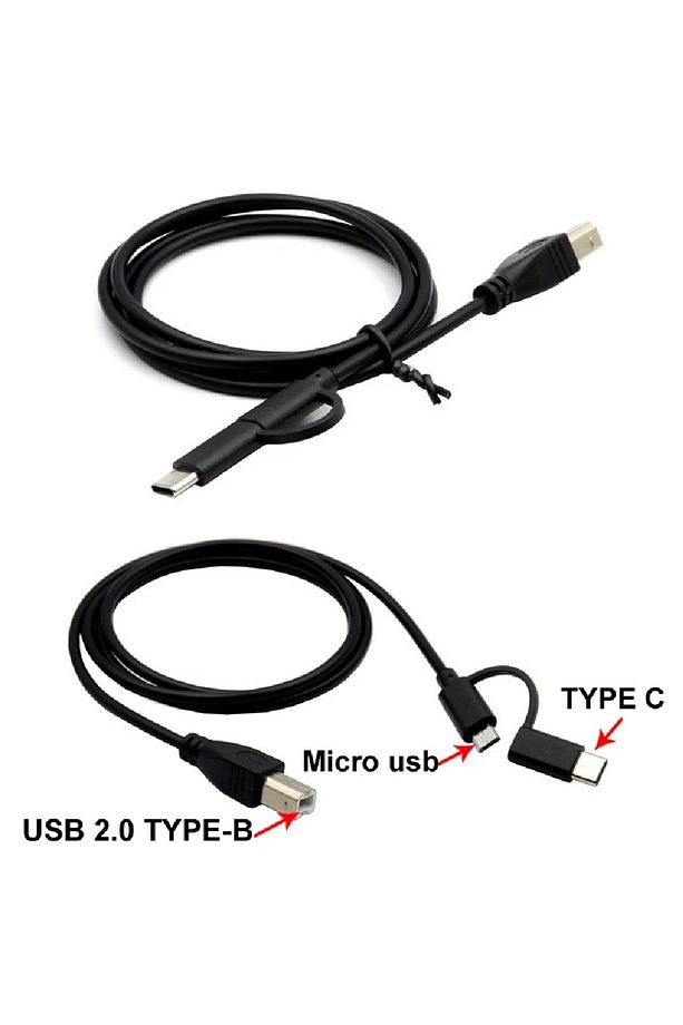 5133 Type C + Micro Usb Yazıcı Printer Piyano Midi Bağlantı Kablosu - 8