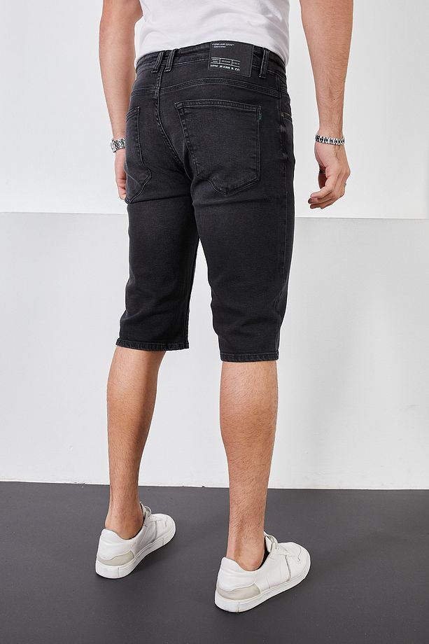 RAHAT KESİM ERKEK KOT ŞORT JEANS - 5