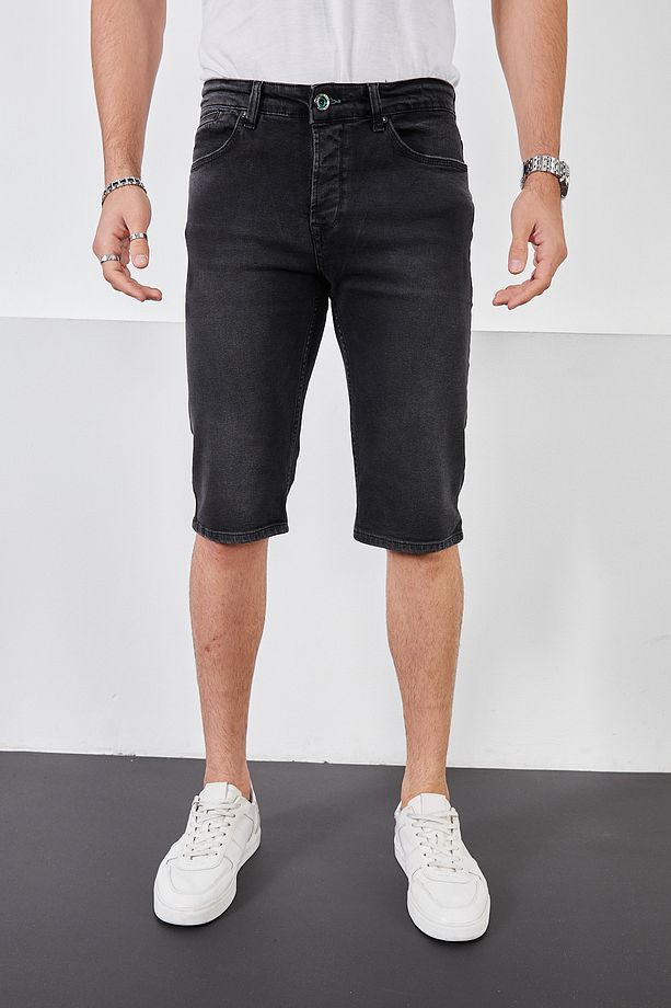 RAHAT KESİM ERKEK KOT ŞORT JEANS - 2