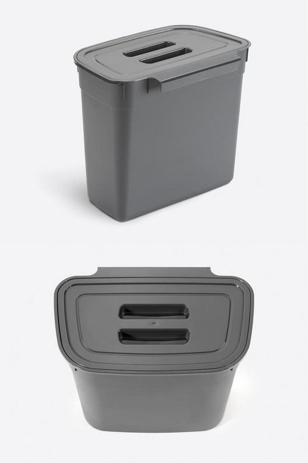 Dolap İçi Kapaklı Asılabilir Çöp Kovası, Dolap Kapağı Askılı Çöp Kutusu 7 litre - 3