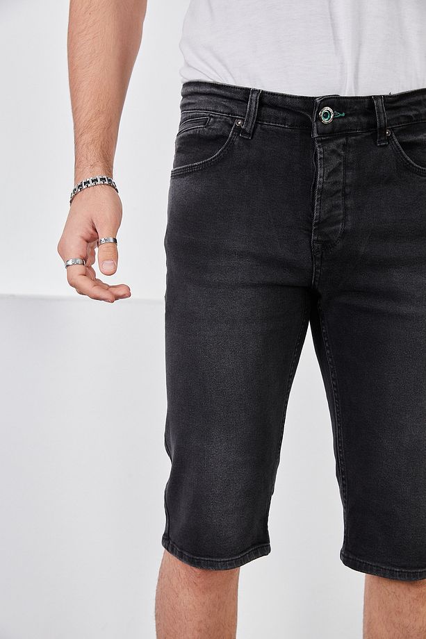 RAHAT KESİM ERKEK KOT ŞORT JEANS - 3