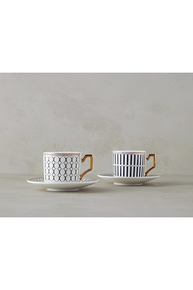 Rabecca Porcelain 4-piece 2-seater coffee cup set 90 ml black