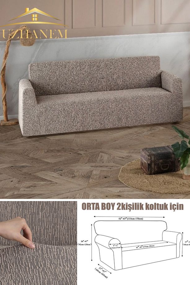 Jakarli 2kişilik Orta Boy Koltuk Örtüsü, Çekyat Kanepe Kılıfı (1ADET ÜRÜN FİYATIDIR) - 1