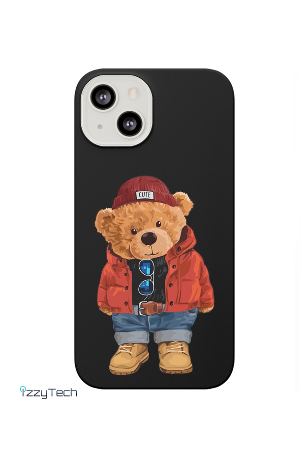 iPhone 14 Plus Compatible Velvet Teddy Patterned Launch Case - 1