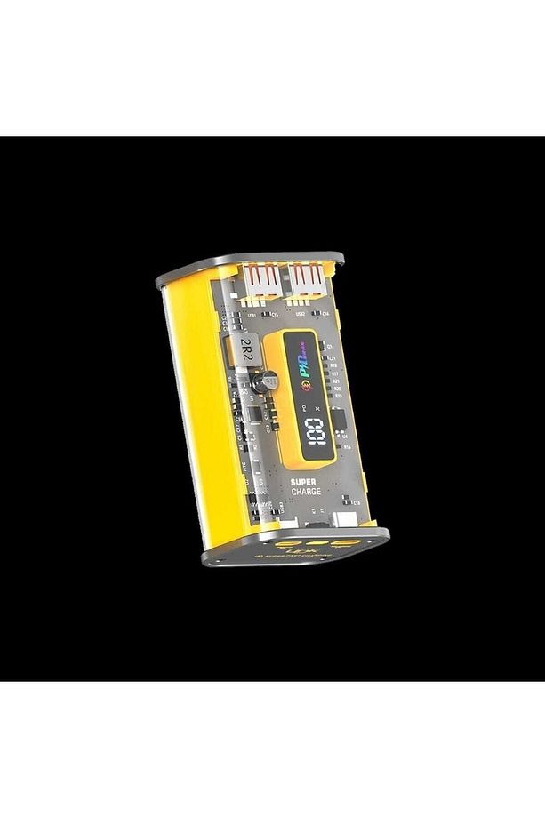 Link Tech C122 Strong 10000 Mah Pd 22.5w Şeffaf Powerbank Sarı - 3