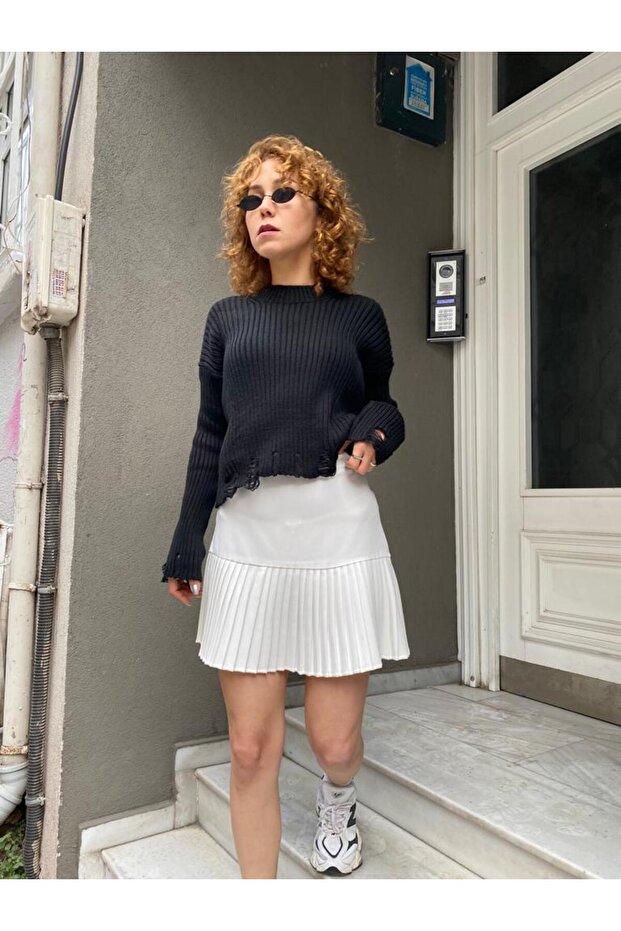 PİLELİ MİNİ ETEK - 4