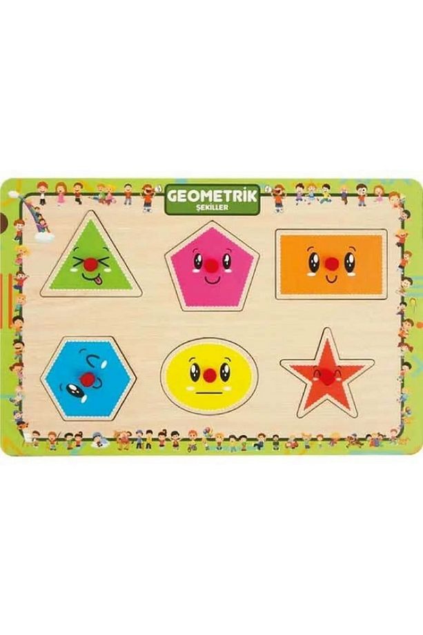 Tutmalı Ahşap Puzzle Geometri - 1
