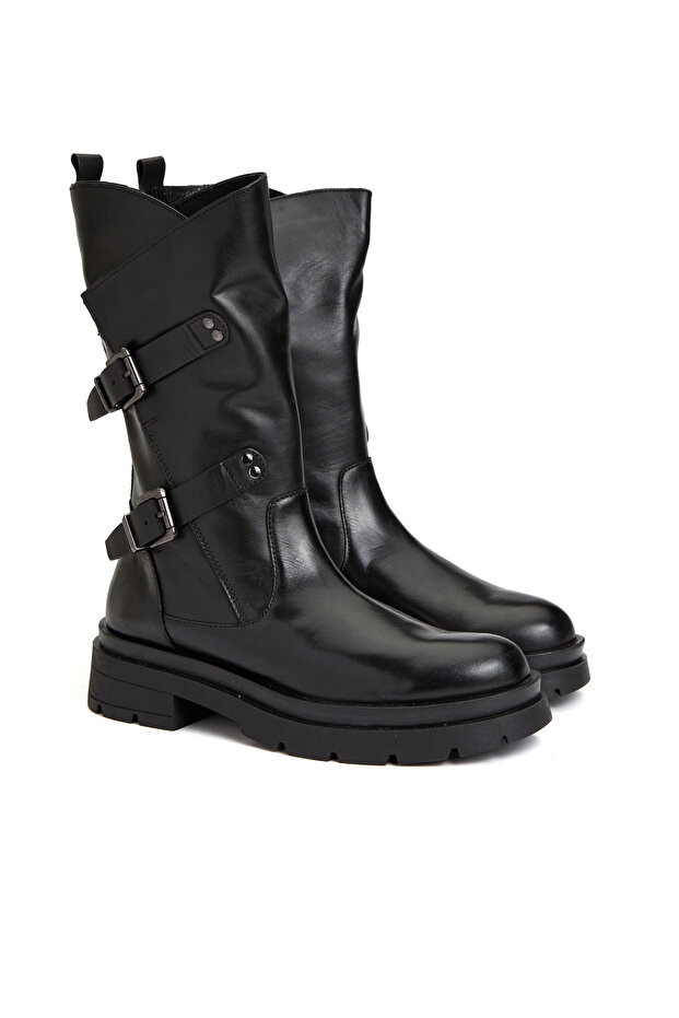 Siyah Kadın Deri Bot - 2