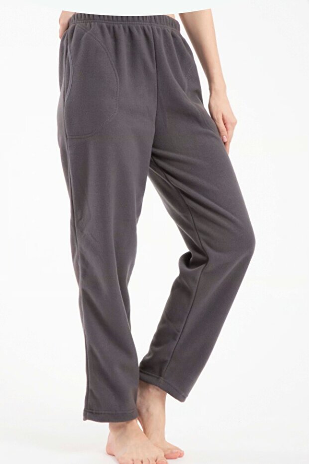 Luxury Fleece Pocketed Winter Women's Pajama Bottoms Single Bottom ra1