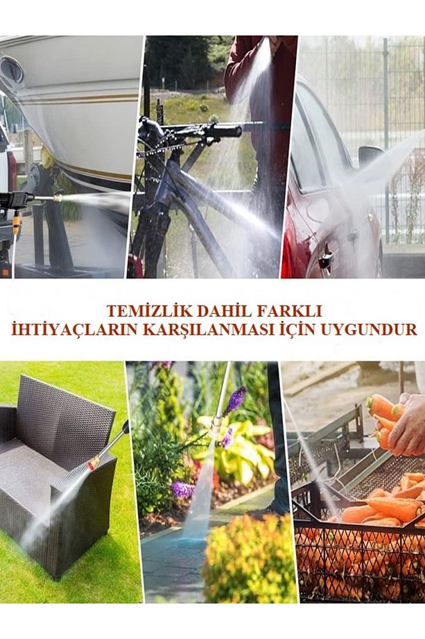30 Bar Şarjlı Tek Akülü Araba Yıkama Çiçek Sulama Zemin Temizleme İçin Basınçlı Su Püskürtme Cihazı - 3