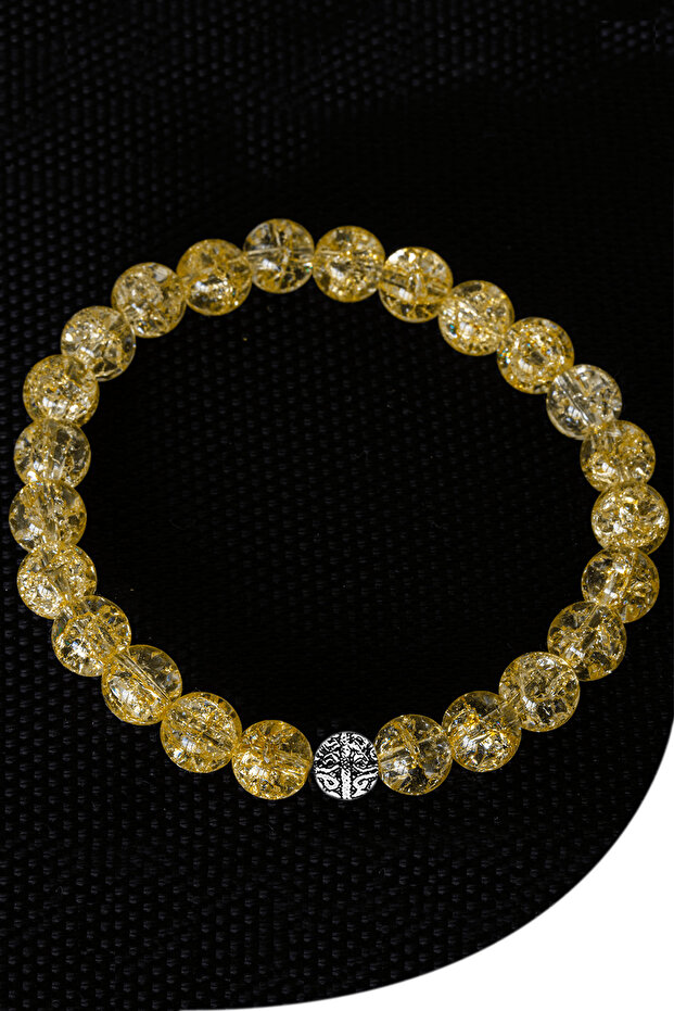 Certified Gold Necef Stone Bracelet - with Silver Fittings
