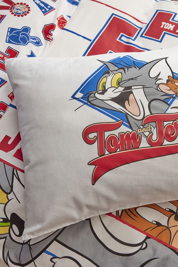 Tom ve Jerry Time To Shool %100 Pamuk Tek Kişilik Nevresim Takımı - 7