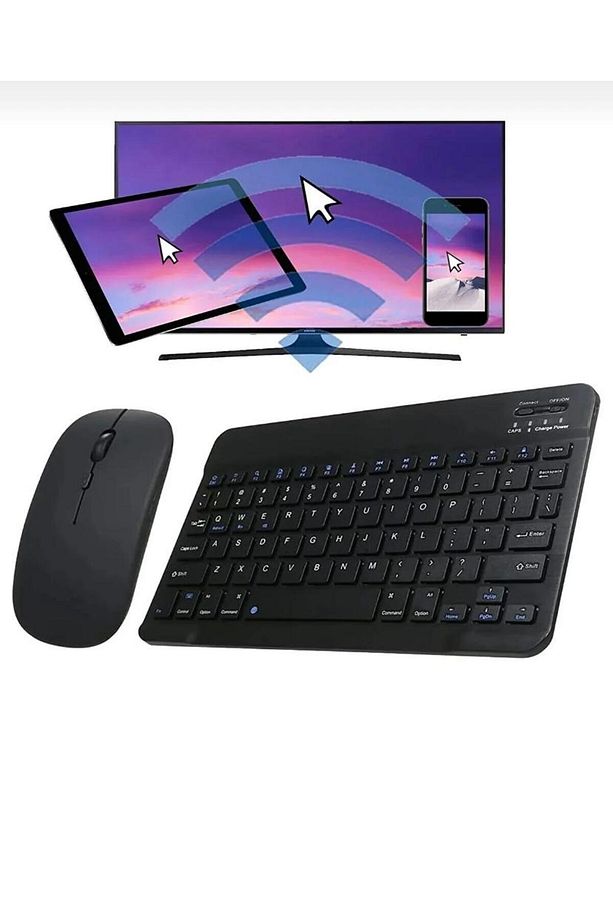 Galaxy Tab A9 Plus SM-X210 Uyumlu Kablosuz Bluetooth Klavye+Mouse Set - 1