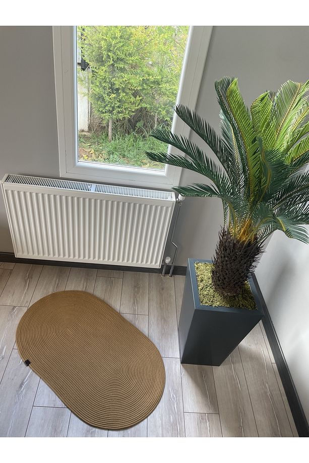 Jüt, Desenli Kapı Önü, Paspas, Banyo Paspası, Balkon Paspası Düz Desen Hasır Görünümlü Paspas - 2