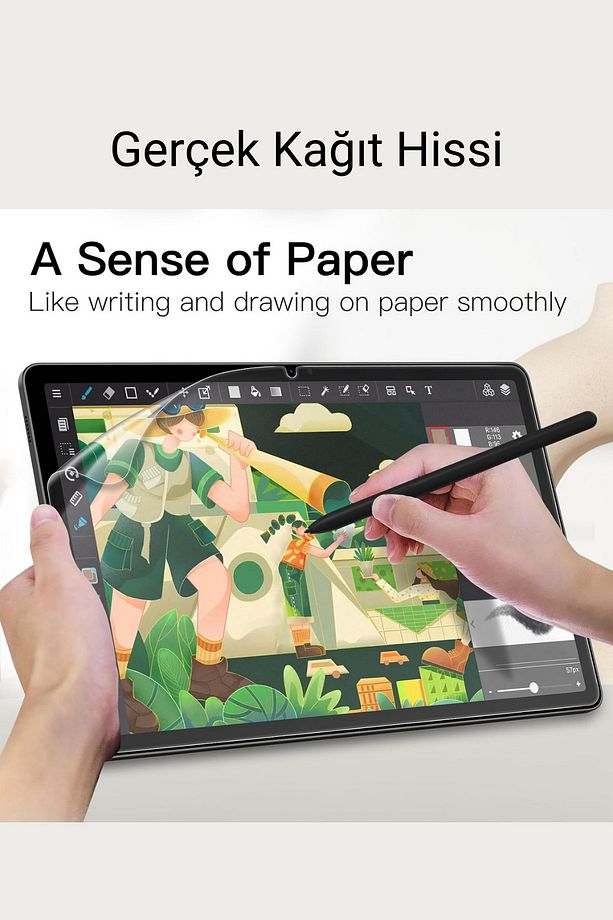 Galaxy Tab A9+ / A9 Plus 11 inç 2023 Uyumlu Gerçek Kağıt Özellikli Paper Like Ekran Koruyucu - 2
