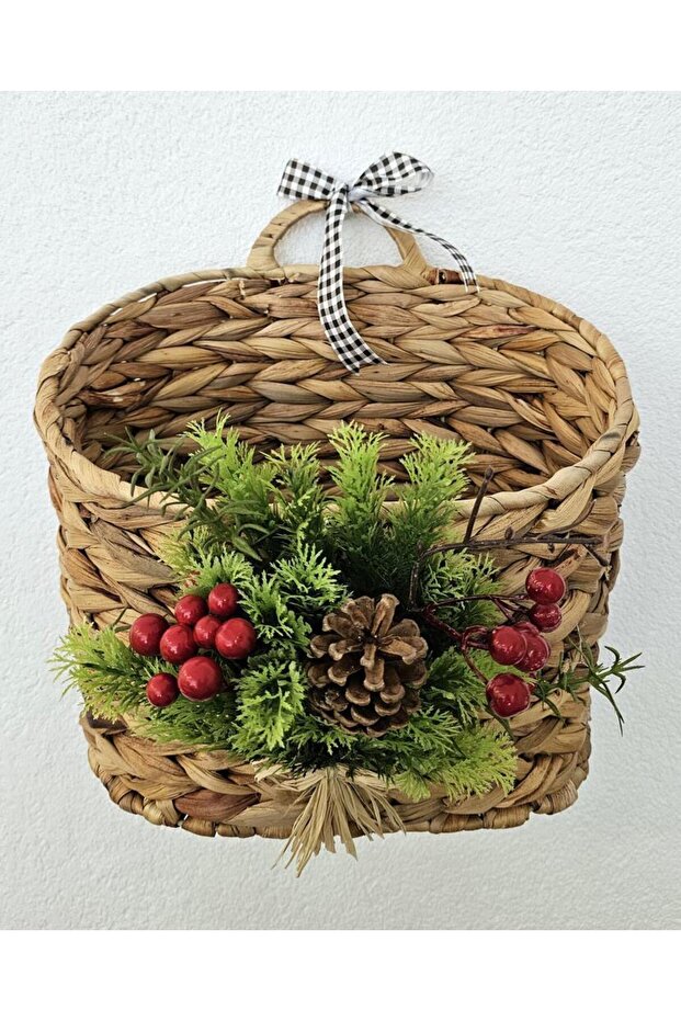 New Year Wicker Door Basket Newspaper Mailbox Large Size 31Cm