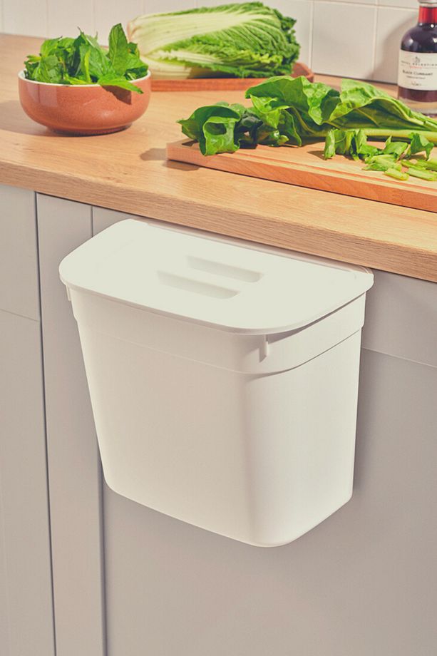Dolap İçi Kapaklı Asılabilir Çöp Kovası, Dolap Kapağı Askılı Çöp Kutusu 7 litre - 4