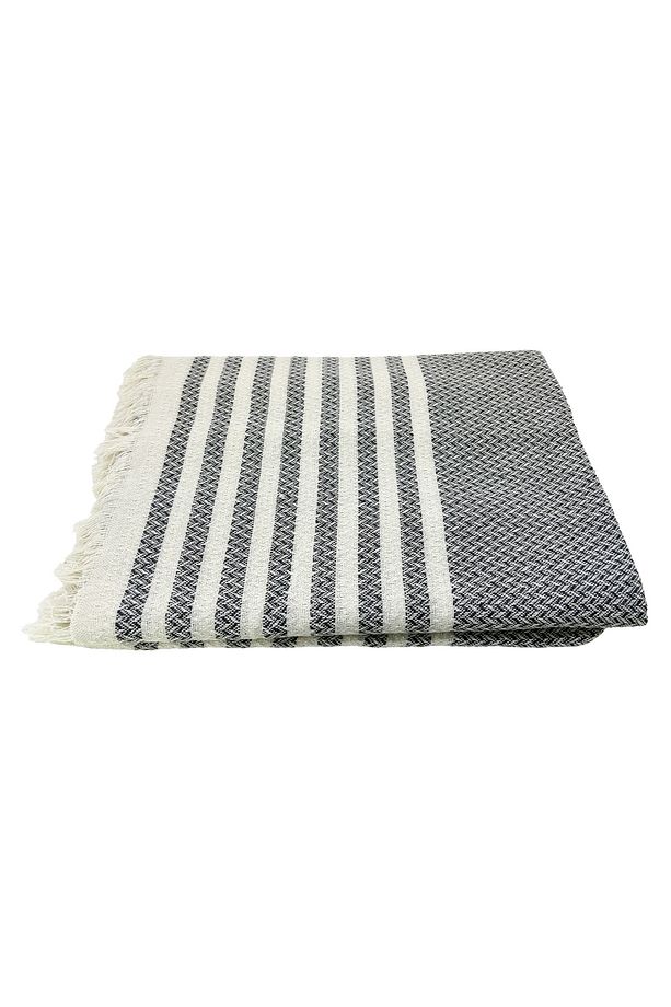 Örgü Desenli Saçaklı Tek Kişilik Pike 170x220 Cm - 1