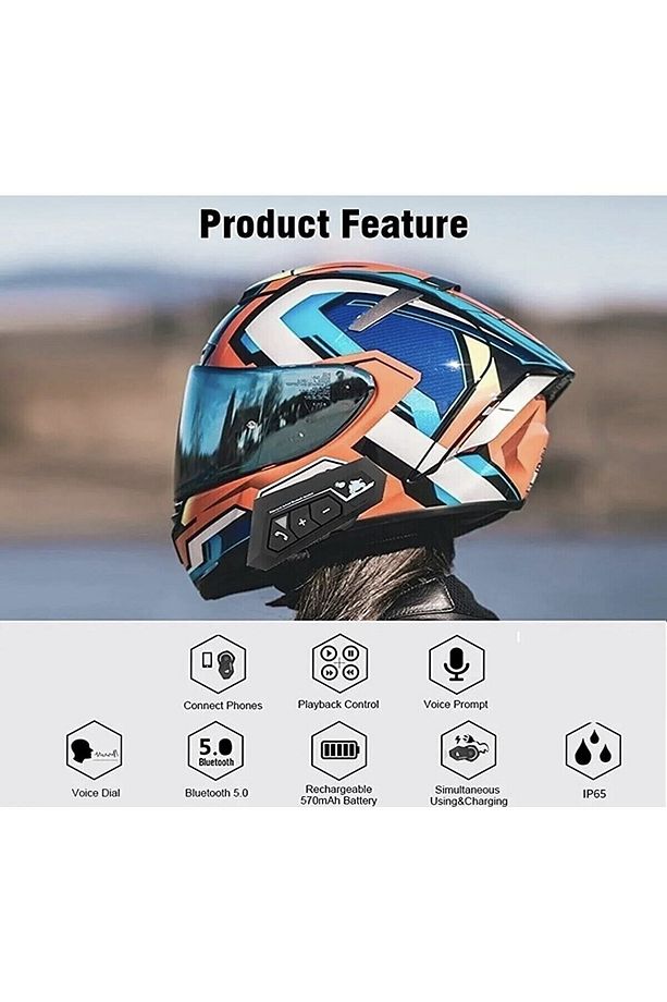 Bt Intercom Motor Kurye Kask Bluetooth Uyumlu Kulaklık Motosiklet Kulaklık 5.0 Bluetooth - 3