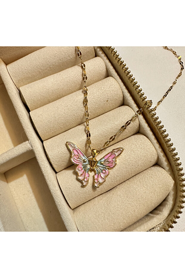 Çelik Kelebek Kolye - 3