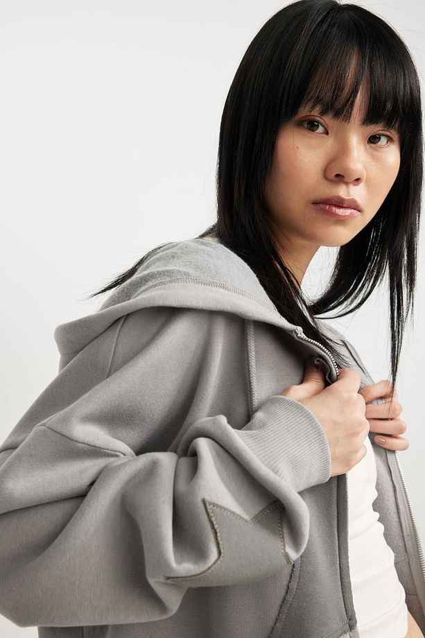 Coool Oversize Fit Kapüşonlu Baskılı Kalın Kumaş Hırka - 5