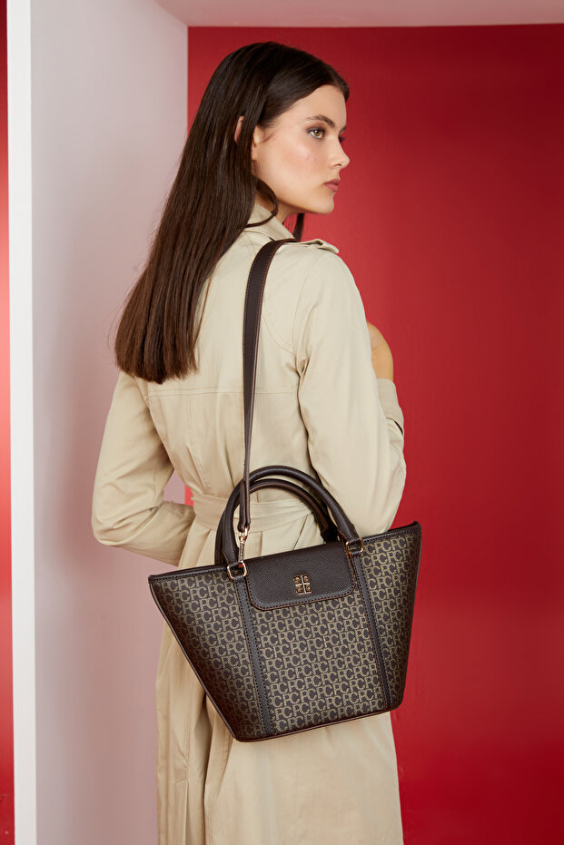 Small Alphabet Brown Women's Backpack 05PO23Y1717