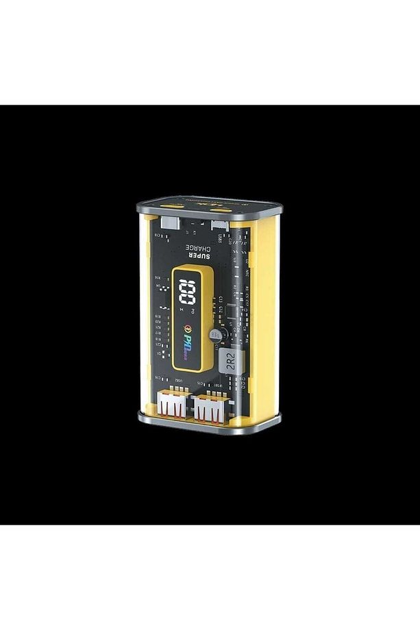 Link Tech C122 Strong 10000 Mah Pd 22.5w Şeffaf Powerbank Sarı - 1